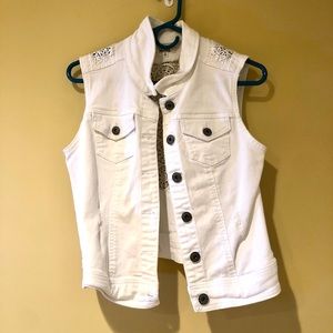 White Denim-Style Vest
